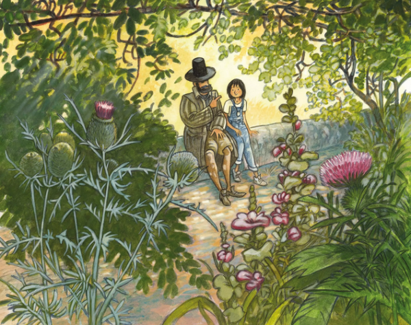 Illustration de Mina et le sceau du temps, scène au jardin des Plantes