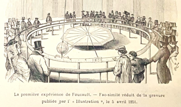 Gravure de la première expérience de Foucault en 1851