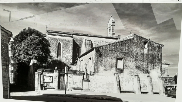 Avant la démolition du presbytère devant l'église