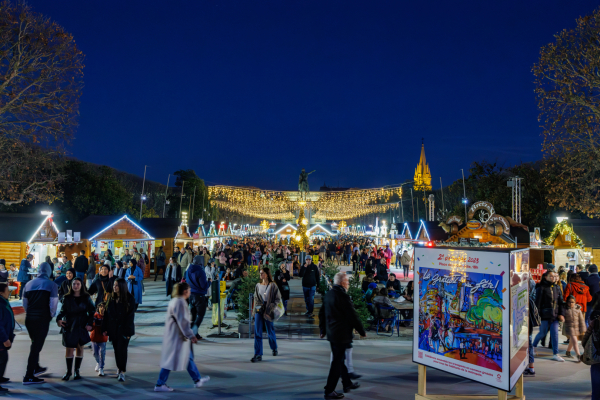 Le marché de Noël sur l'esplanade du Peyrou