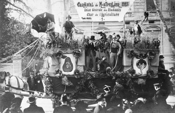 En 1923, le char de l'Agriculture, par l'Union Générale des Etudiants