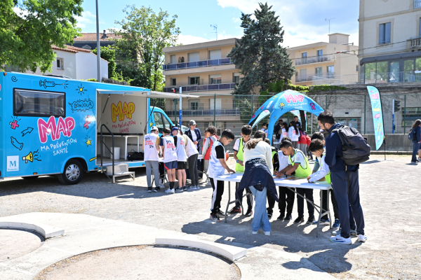 Le bus mobile prévention santé de la Ma.P était présent au stade Philippidès