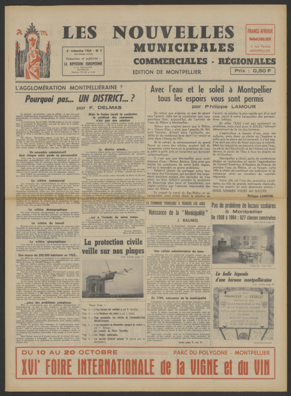 presse municipale 1965 création du district 