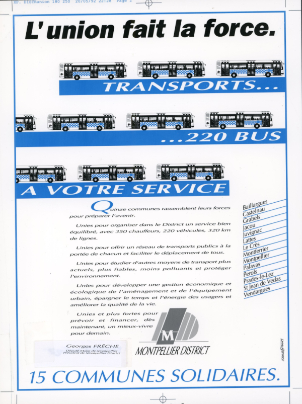 Plaquette de communication autour des transports publics 1992