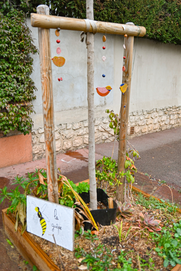arbre pendants panneaux vegetalisation plantes oiseaux