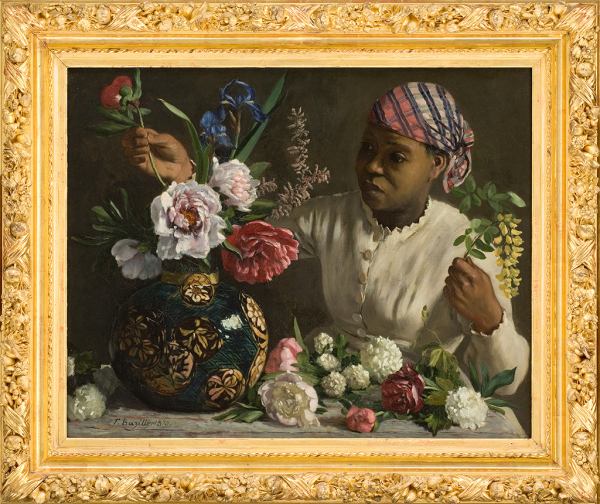 Jeune femme aux pivoines, un tableau de Frédéric Bazille