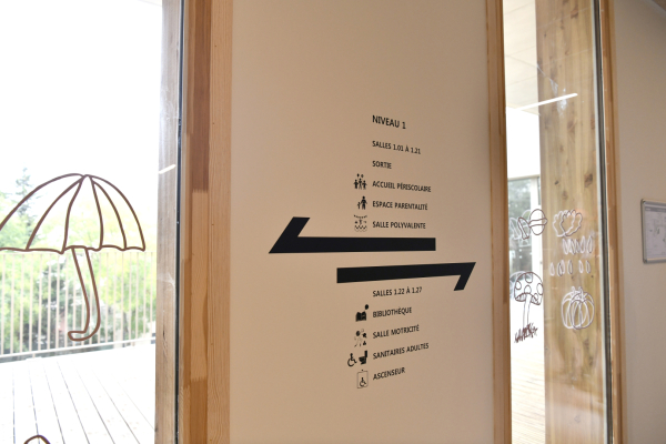 décoration vitres panneau signalétique