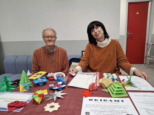 Lydia et Alain de l'association Origami
