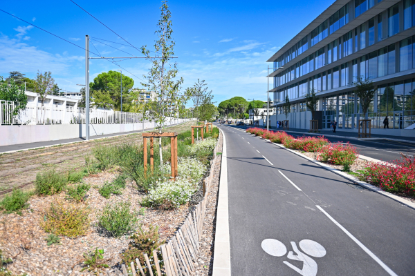 La ligne 5 dessert les universités comme ici route de Mende