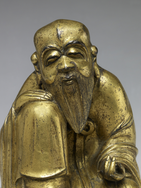 statuette en bronze doré de Laozi (Lao Tseu) de la période Ming (1368-1644)