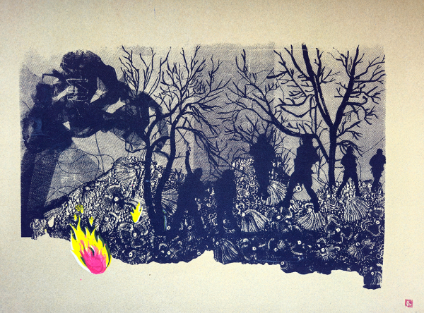 Dessin de Regina Blaim, "Assaut"