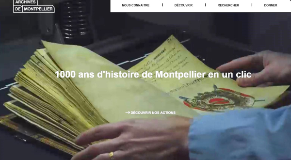 Page d'illustration du nouveau site des Archives de Montpellier