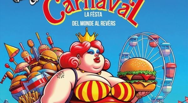 Visuel de l'affiche du carnaval Occitan, représentant un personnage de malbouffe