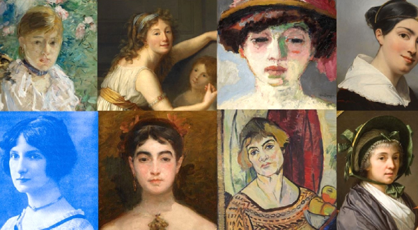 Montage de tableaux de femmes du Musée Fabre