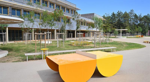 Table de ping pong design dans la cour