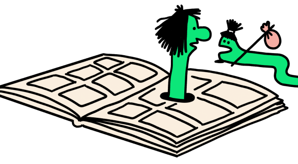 visuel représentant des petits vers sortant d'une BD