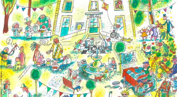 dessin du parvis de la maison pour tous 